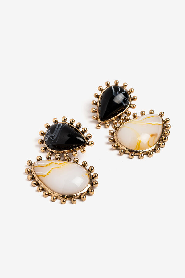 Vilanova Brincos Maxi de Acr&iacute;lico Bicolor amarelo