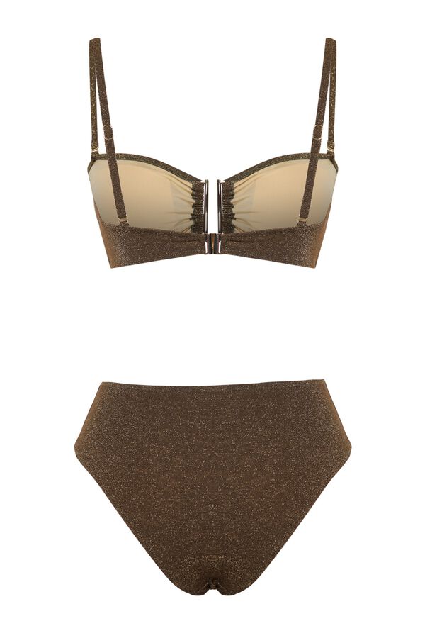Trendyol Silvery detail straight bikini nude