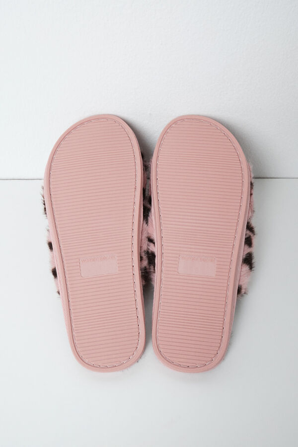 Women'secret Leopard plush slippers printed