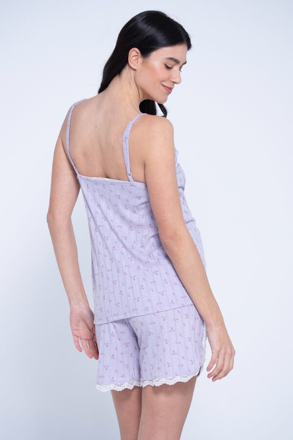 Ohma! Floral strap nursing camisole pink