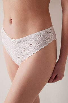 Womensecret Laser Cut Lace Thong Panties Braun