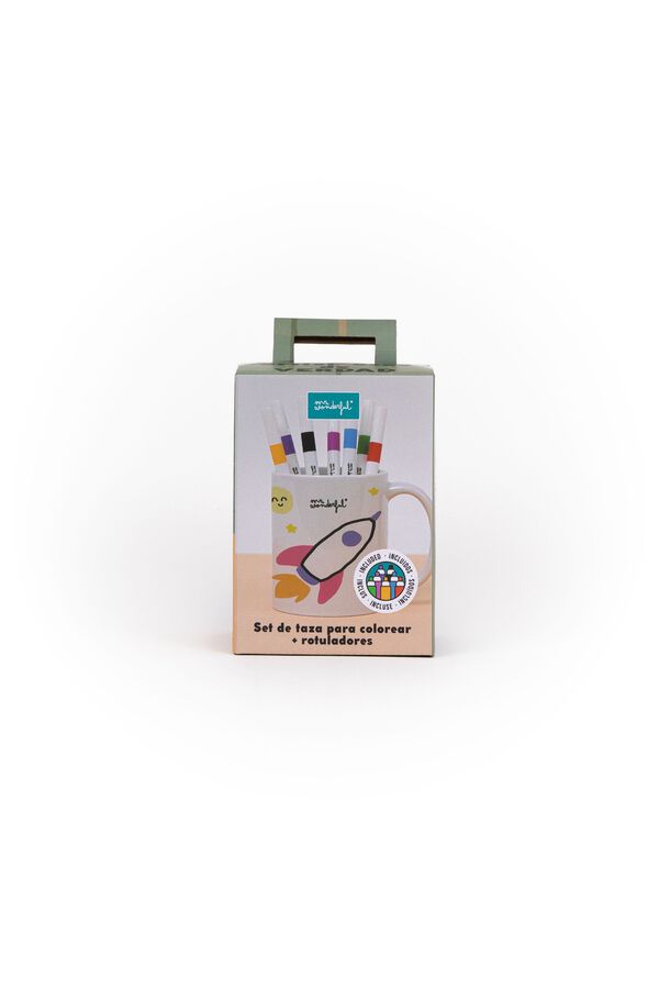 Mr. Wonderful Set de tasse &agrave; colorier + feutres Papa ours - Seulement pour les vrais artist-ours imprim&eacute;