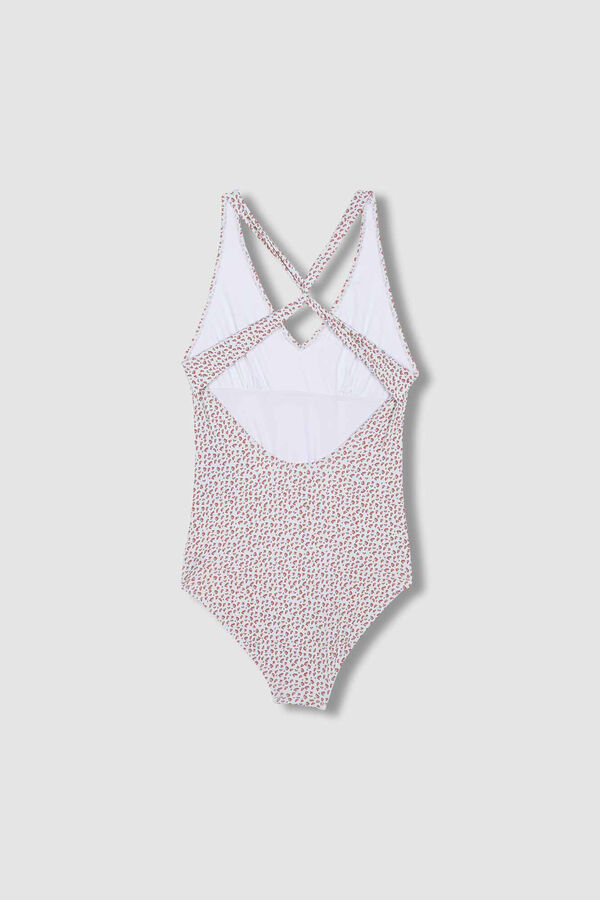 Womensecret Mum's pink animal print swimsuit bordeaux