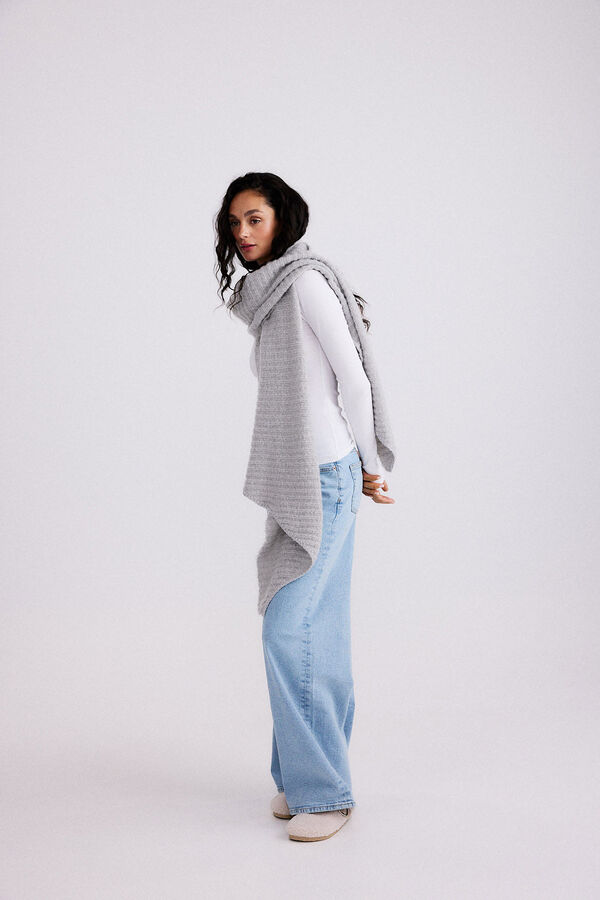 Pieces Bufanda larga de poliester reciclado grey