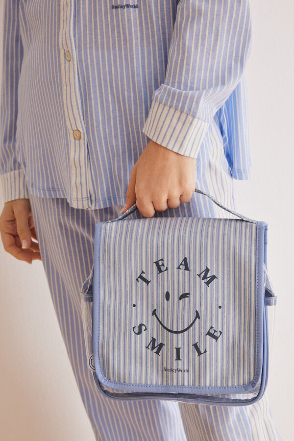Womensecret Velika toaletna torbica Smiley s unutarnjom kukicom za vješanje Plava