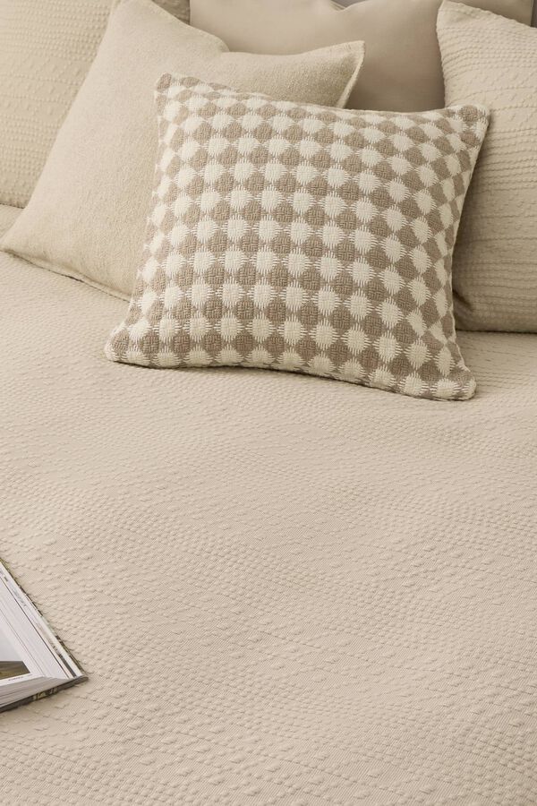 Textura Couvre-lit jacquard 100% coton nude
