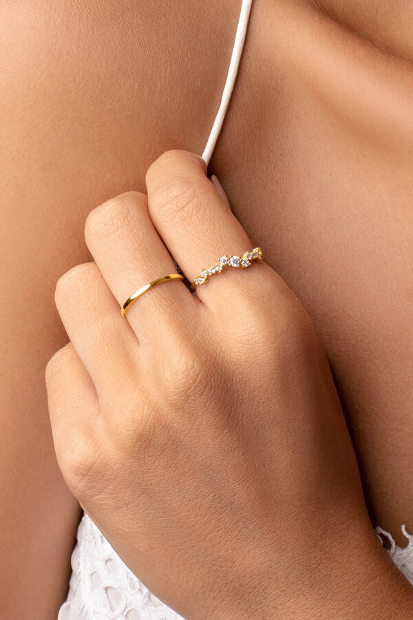 Womensecret Estellar gold-plated silver ring Žuta
