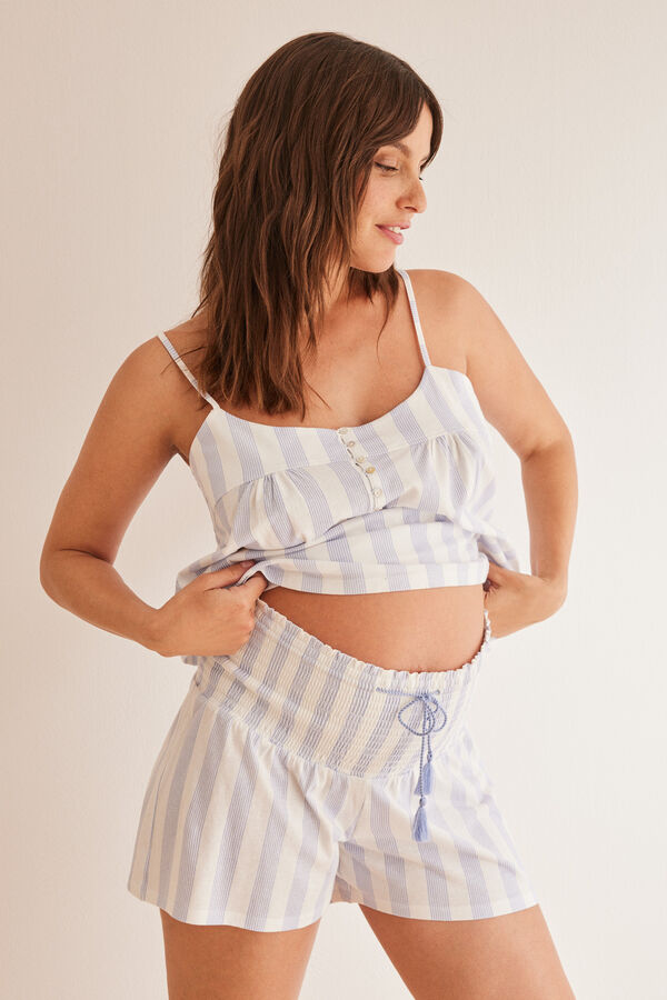 Womensecret Prugasta kratka pidžama „maternity“ Bež