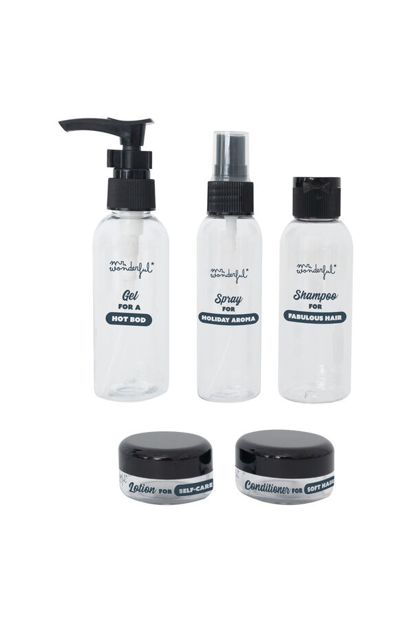 Mr. Wonderful Travel vanity case with containers - Grey printed