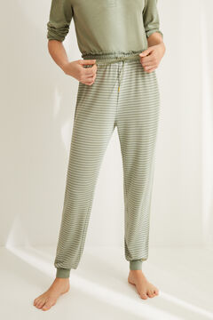 Womensecret Striped green jogging bottoms printed