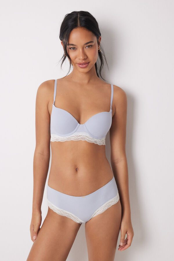 Womensecret GORGEOUS Soutien-gorge push-up coton bleu bleu