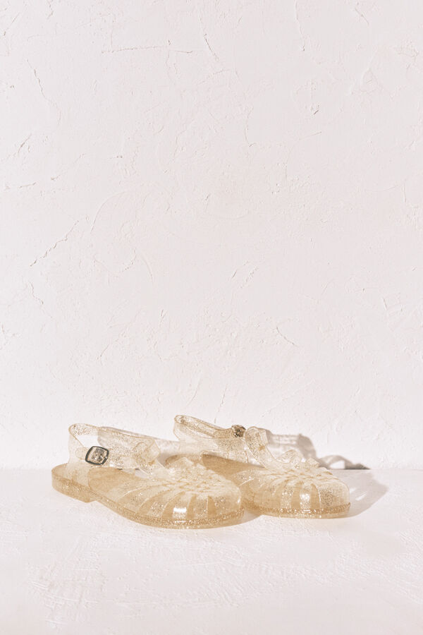 Women'secret Gold jelly fisherman sandals beige