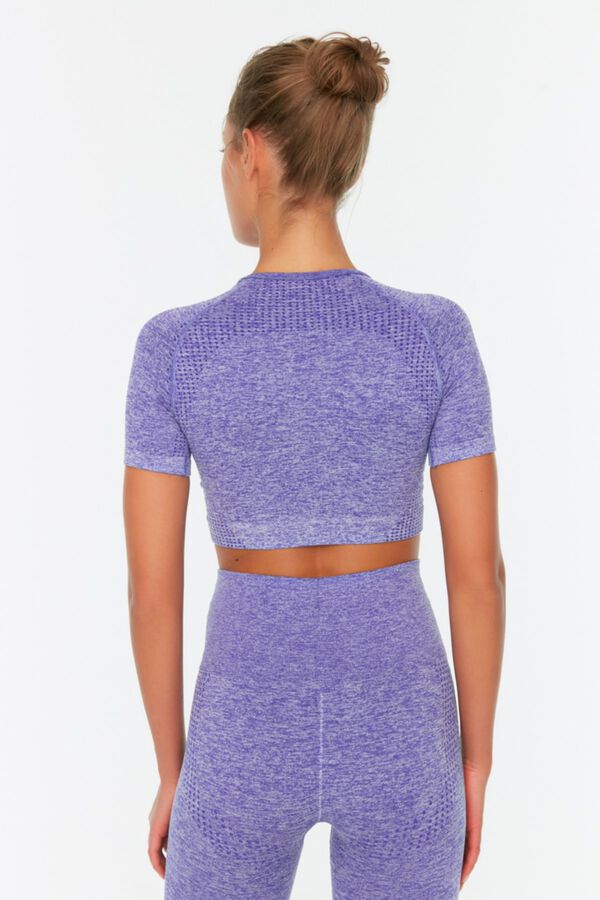 Trendyol Camiseta top deportiva jaspeada morado/lila