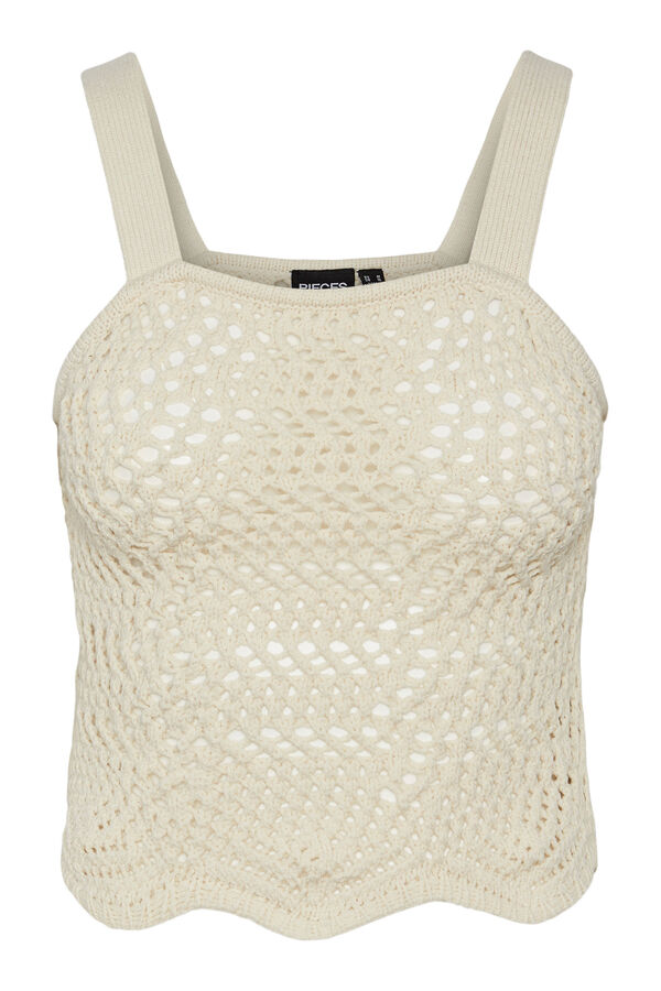 Womensecret Strappy top with square neckline and ribbed fabric. gris