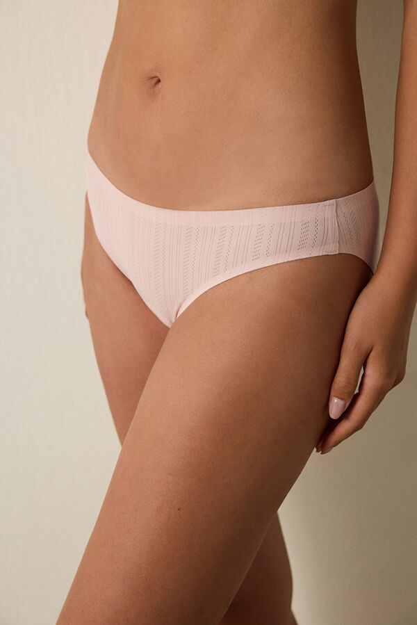 Penti Cuequinhas Pointel com corte a laser e cintura regular sem riscos rosa