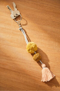 Calma House Lachsfarbener Pompon-Schl&uuml;sselanh&auml;nger Canicas