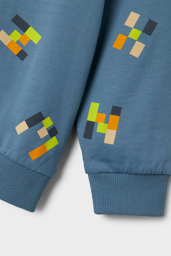 Womensecret Boy's geometric letters sweatshirt blue