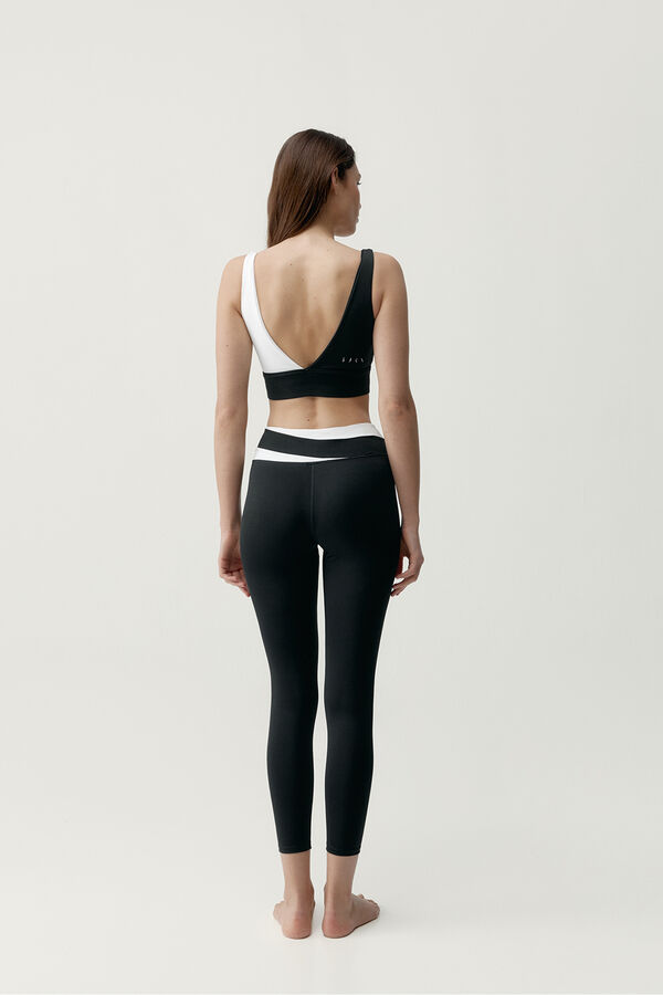 Born Living Yoga Schwarz/wei&szlig; Sport-Leggings Kate Schwarz
