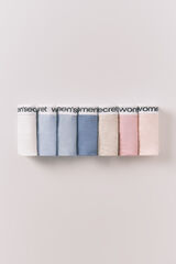 Women'secret 7-pack cotton logo thongs white