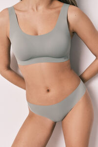 Women'secret Khaki microfibre classic clean cut panty