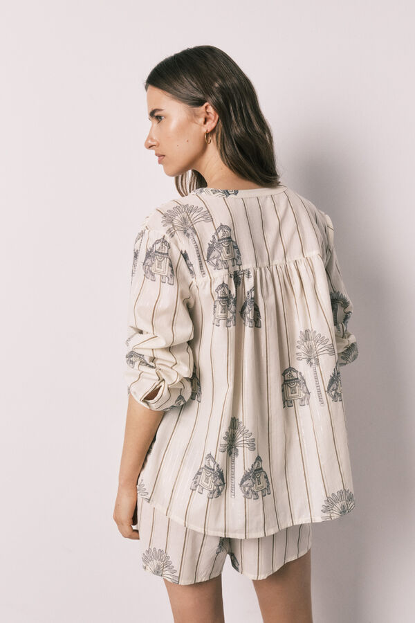 Women'secret Printed cotton short pyjamas white