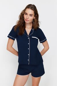 Trendyol Conjunto de pijama camisero corto