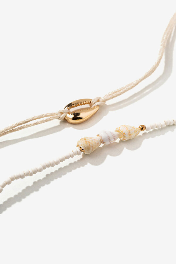 Vilanova Pack de 2 Pulseras con Conchas Naturales blanco