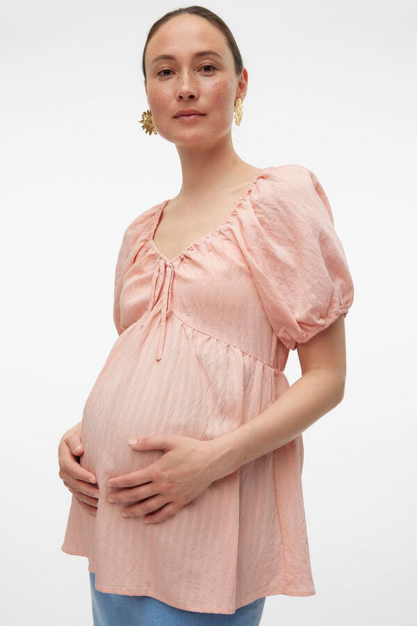 Womensecret Short puffed sleeve maternity and nursing top  Roze