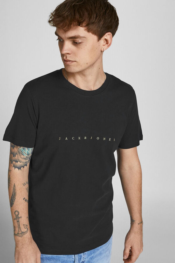 Womensecret Camiseta logo en relieve negro
