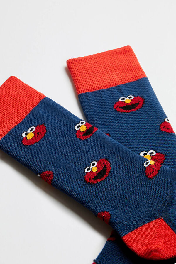 Besocks Meias Besocks Sesame Street em meias algodão orgânico azul azul