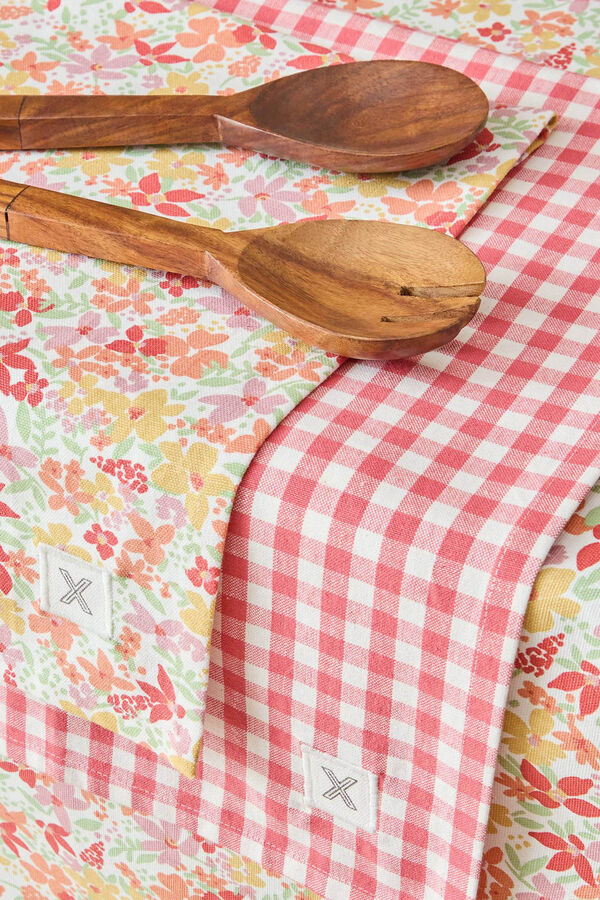 Womensecret Floral stain-resistant tablecloth piros