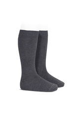 Condor Calcetines altos b&aacute;sicos punto liso gris