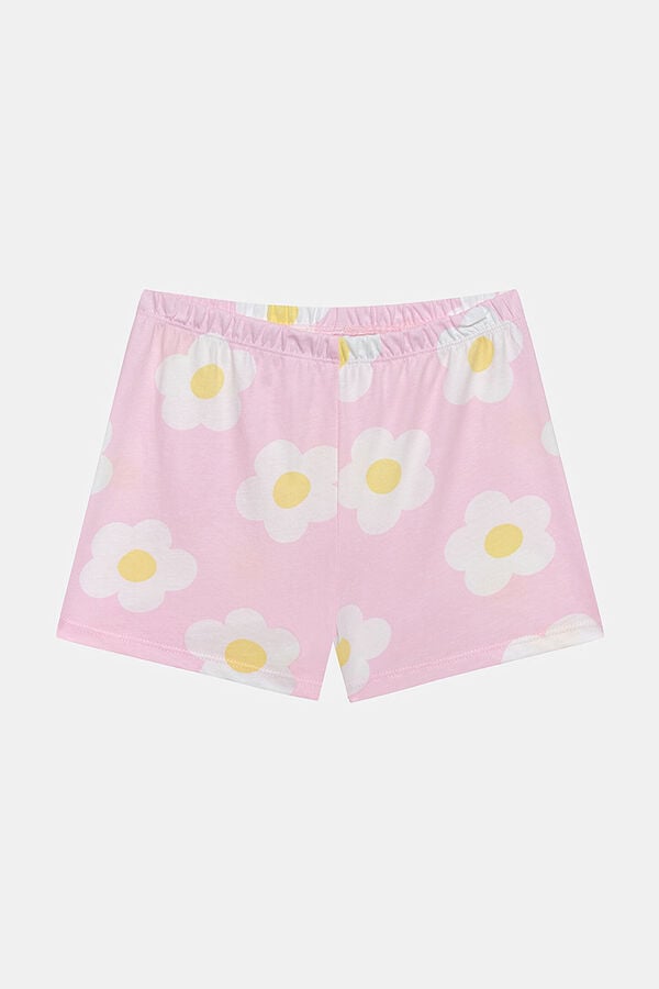 Womensecret Conjunto de pijama para niña floral, pack de 2 unidades estampado