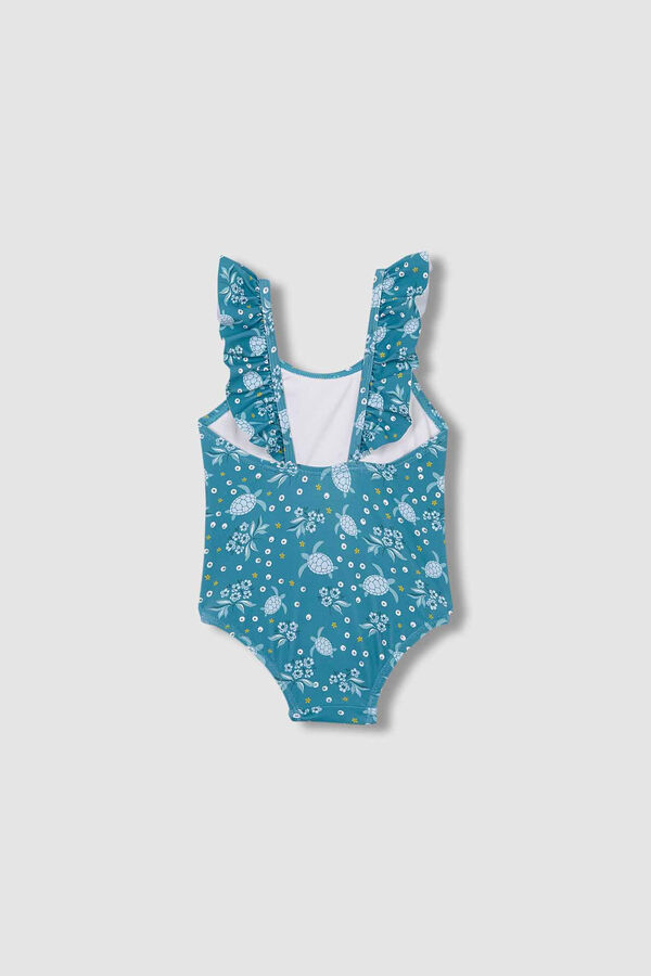 Womensecret Turquoise turtle print swimsuit kék