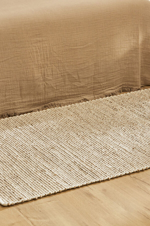 Calma House Alfombra de yute y algod&oacute;n crudo West amarillo