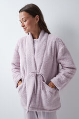 Women'secret Robe de chambre crois&eacute;e mi-longue &agrave; nouer rose