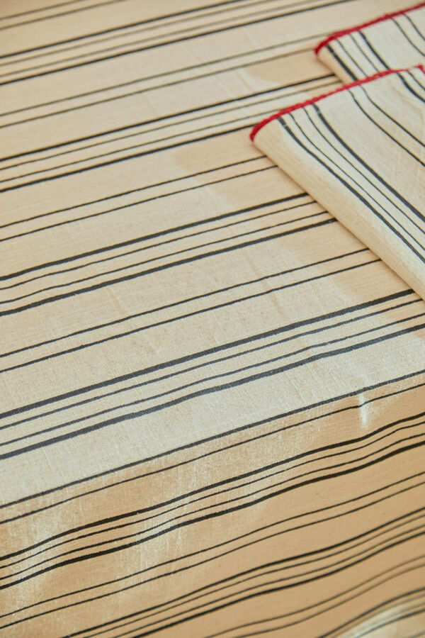 Calma House Leucate striped cotton tablecloth blue