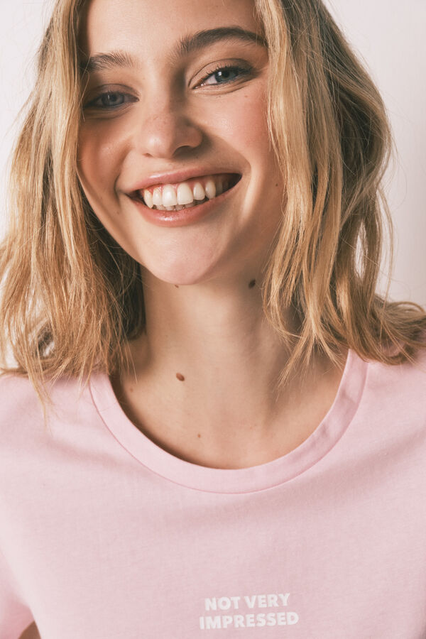 HI&BYE Pink cotton mini floral print long pyjamas pink