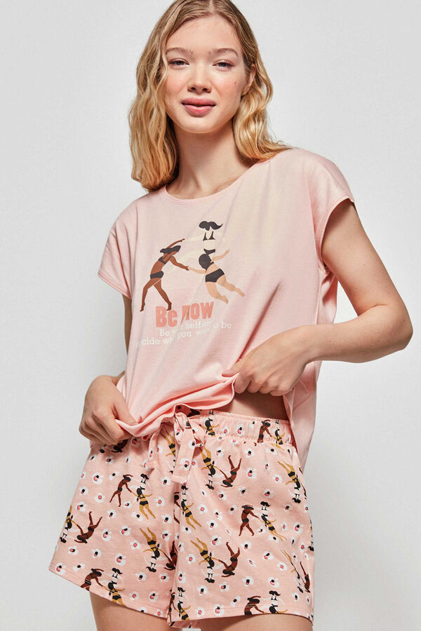 Womensecret Pijama corto estampado rosa
