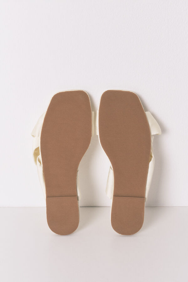 Women'secret Pantoufles satin n&oelig;ud jaunes imprim&eacute;