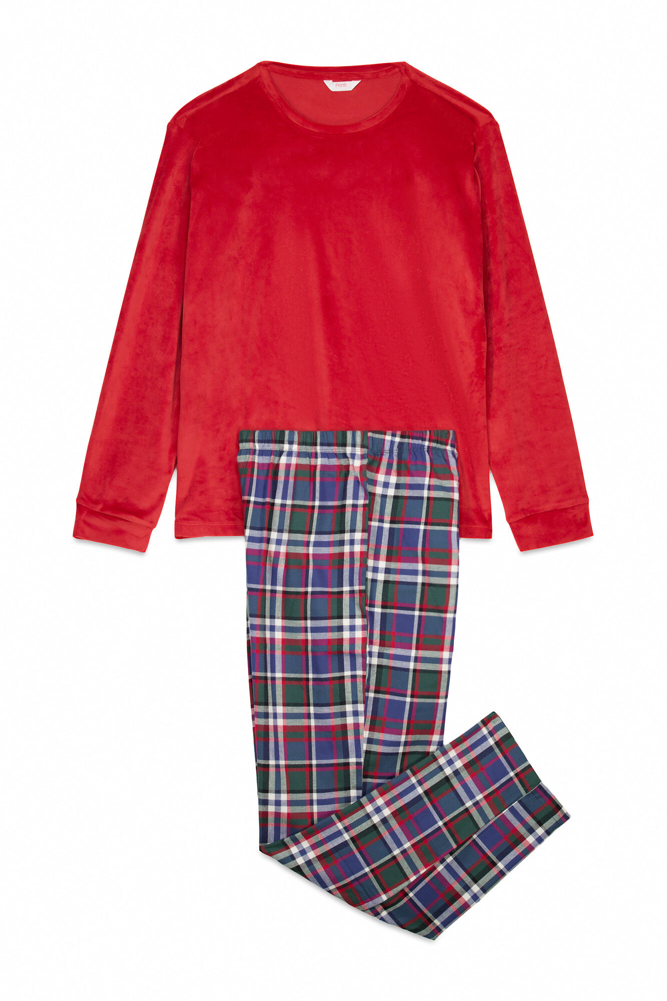 Penti Conjunto de pijama xadrez confort&aacute;vel com gola redonda