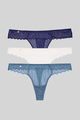 Black Limba Pack 3 tangas encaje estampado