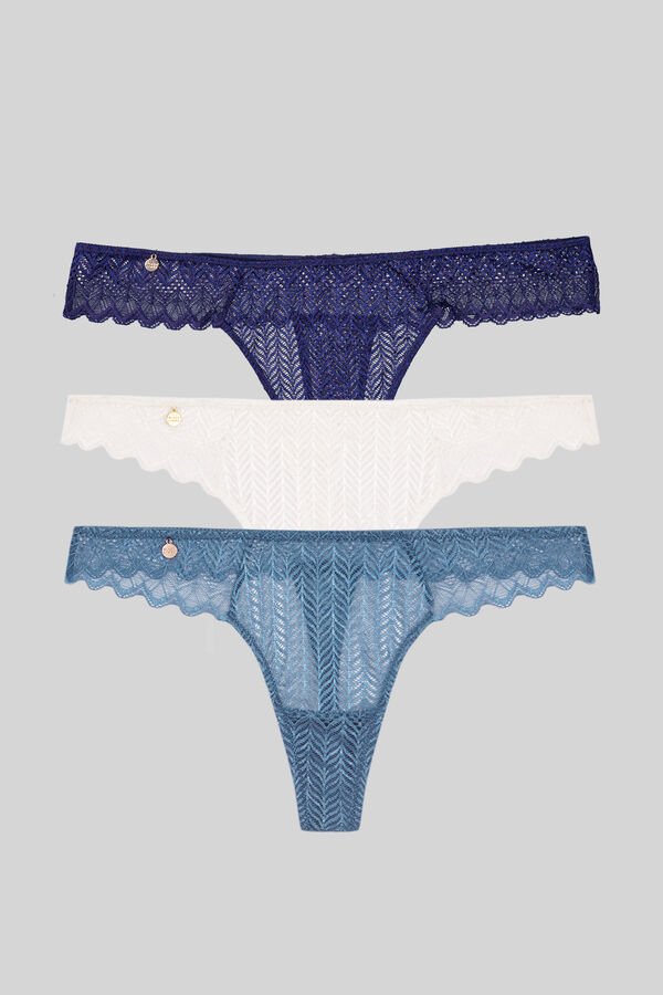 Black Limba Pack 3 tangas encaje estampado