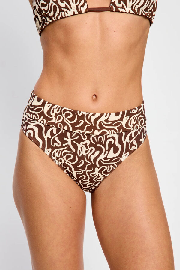 Modibodi Sea Swirl moderate flow high-waisted period bikini bottoms nude