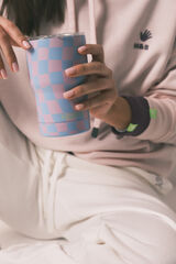 HI&BYE Blue thermal logo mug blue