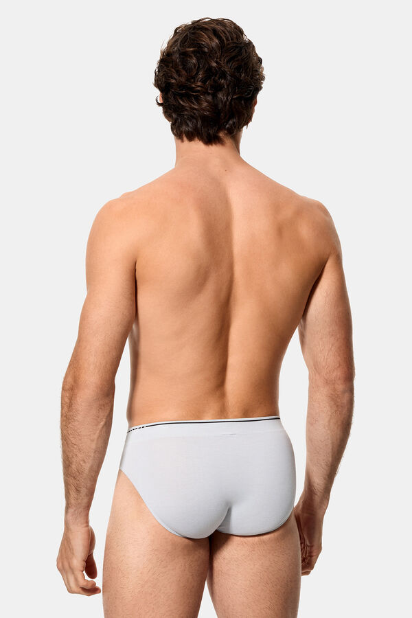 DIM Pack of 2 seamless cotton men's briefs grey