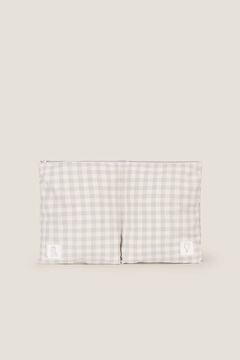 Womensecret Gingham vanity case with compartments grey