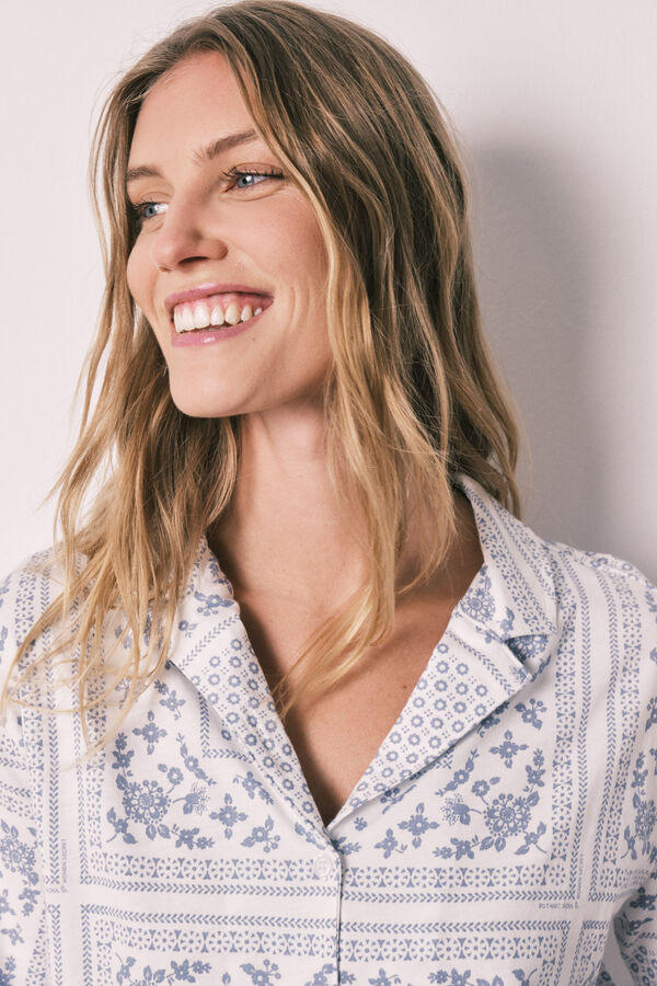 Women'secret Bandana print cotton short classic pyjamas blue