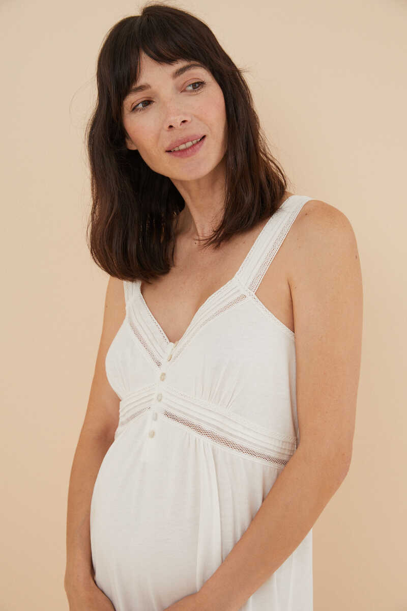 Womensecret Organic cotton maternity nightgown beige
