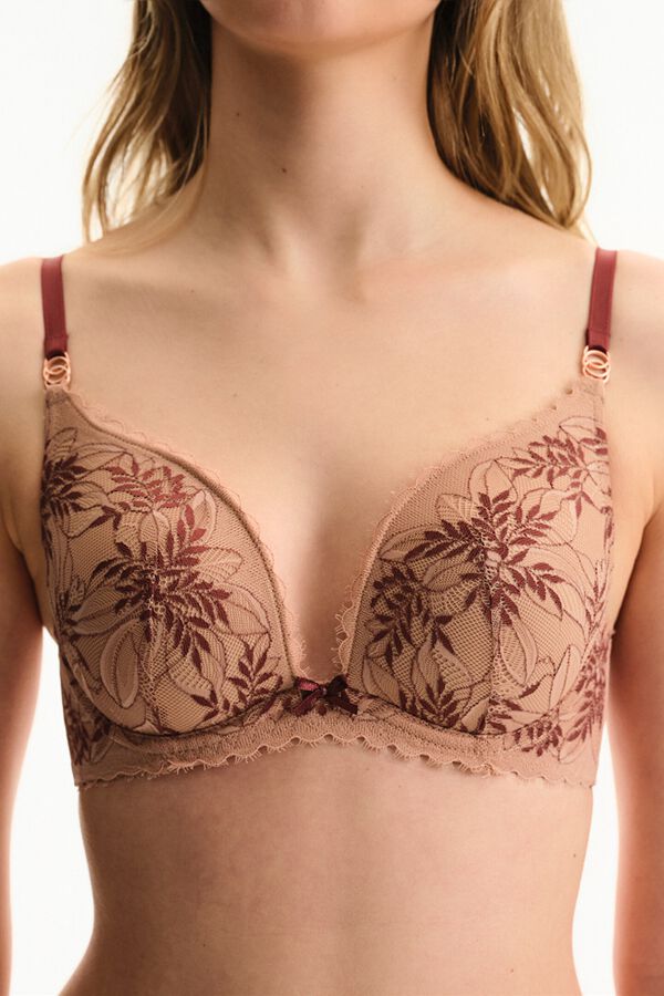 Penti Sujetador Push Up de Encaje beige